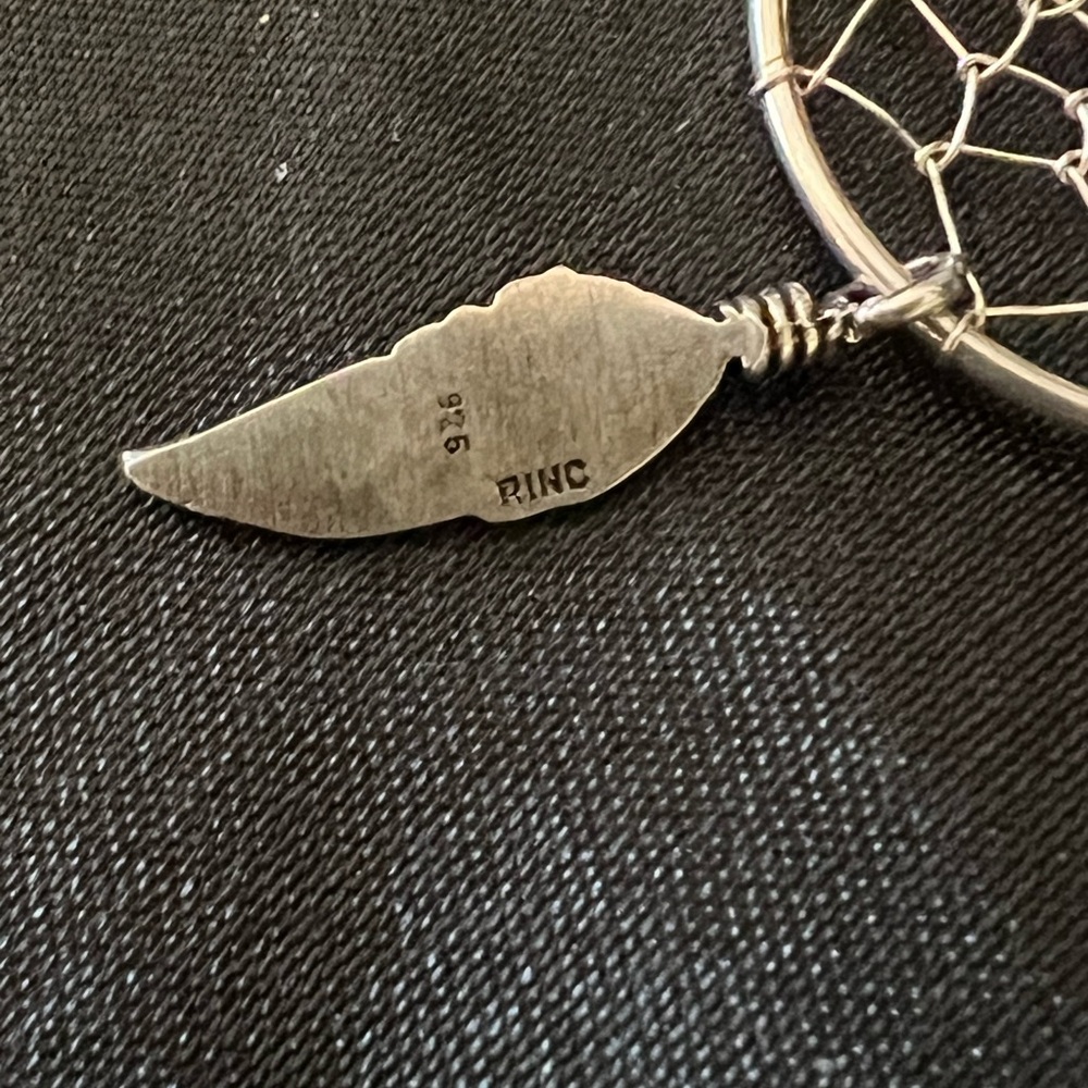 925 Sterling Silver Native Signed Dreamcatcher Ne… - image 2